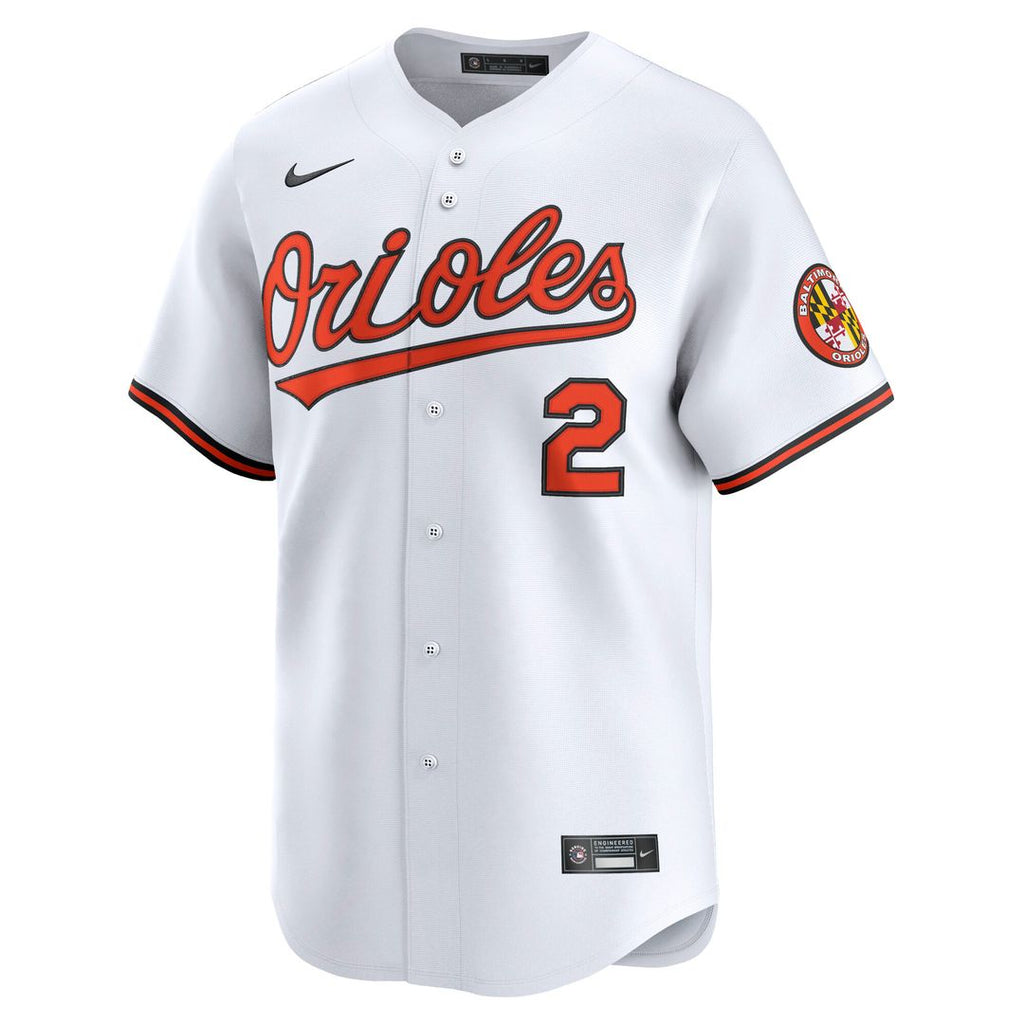 Gunnar Henderson Baltimore Orioles Nike Home Limited Player Jersey - White Official MLB Team Apparel Baseball Fan Gear