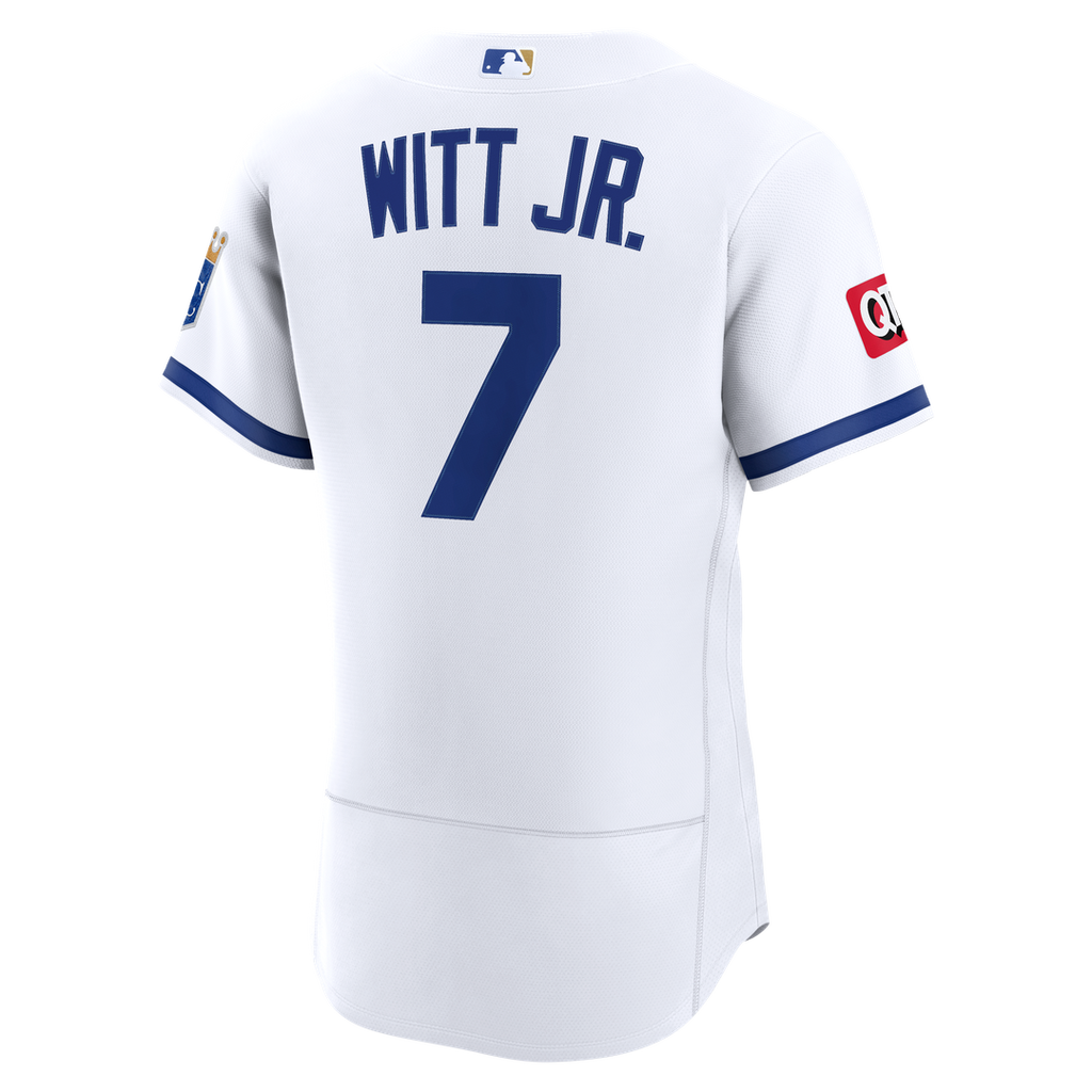 Bobby Witt Jr. Kansas City Royals Nike Home Authentic Sponsor Patch Jersey - White Official MLB Team Apparel Baseball Fan Gear