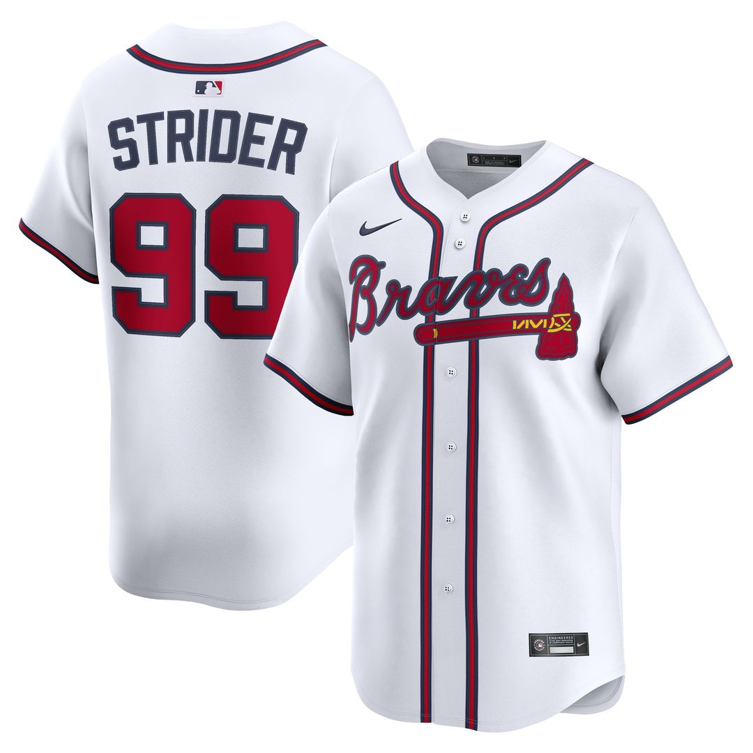 Spencer Strider Atlanta Braves Nike Home Limited Player Jersey - White Official MLB Team Apparel Baseball Fan Gear