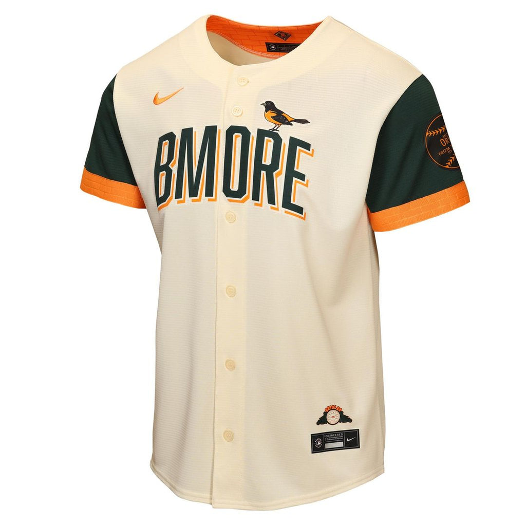 Baltimore Orioles Nike Youth 2026 City Connect Stadium Jersey - Cream Official MLB Team Apparel Baseball Fan Gear