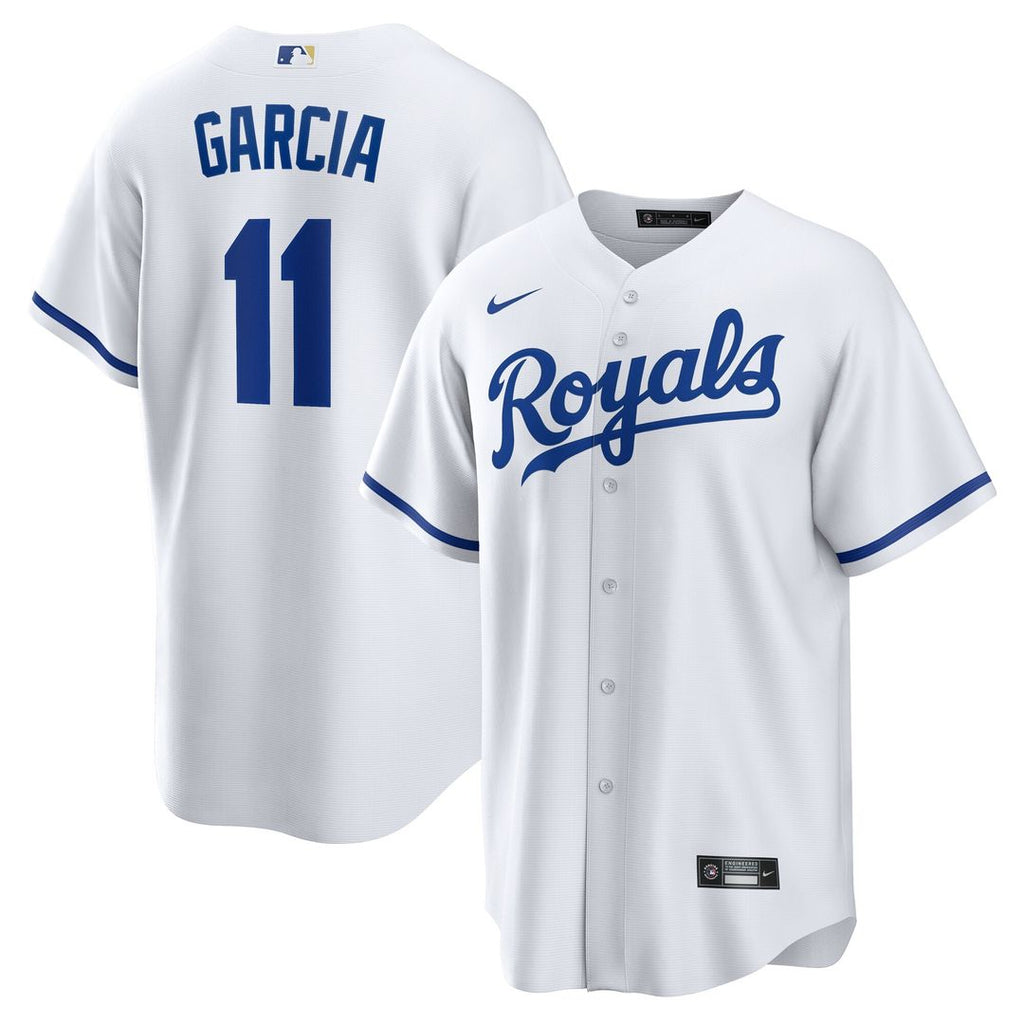 Maikel Garcia Kansas City Royals Nike Home Replica Jersey - White Official MLB Team Apparel Baseball Fan Gear