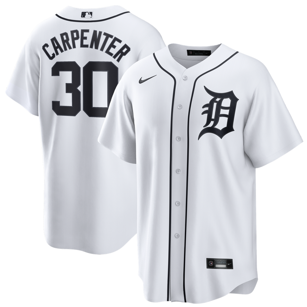 Kerry Carpenter Detroit Tigers Nike Home Replica Jersey - White Official MLB Team Apparel Baseball Fan Gear