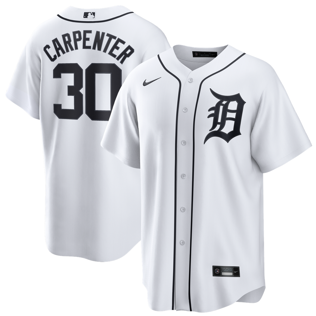Kerry Carpenter Detroit Tigers Nike Home Replica Jersey - White Official MLB Team Apparel Baseball Fan Gear