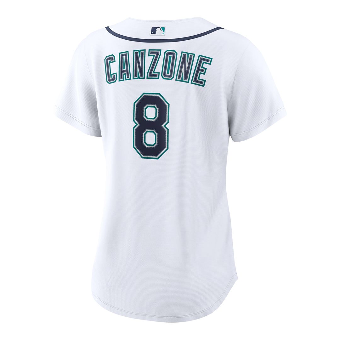 Dominic Canzone Seattle Mariners Nike Women's Home Replica Jersey - White Official MLB Team Apparel Baseball Fan Gear