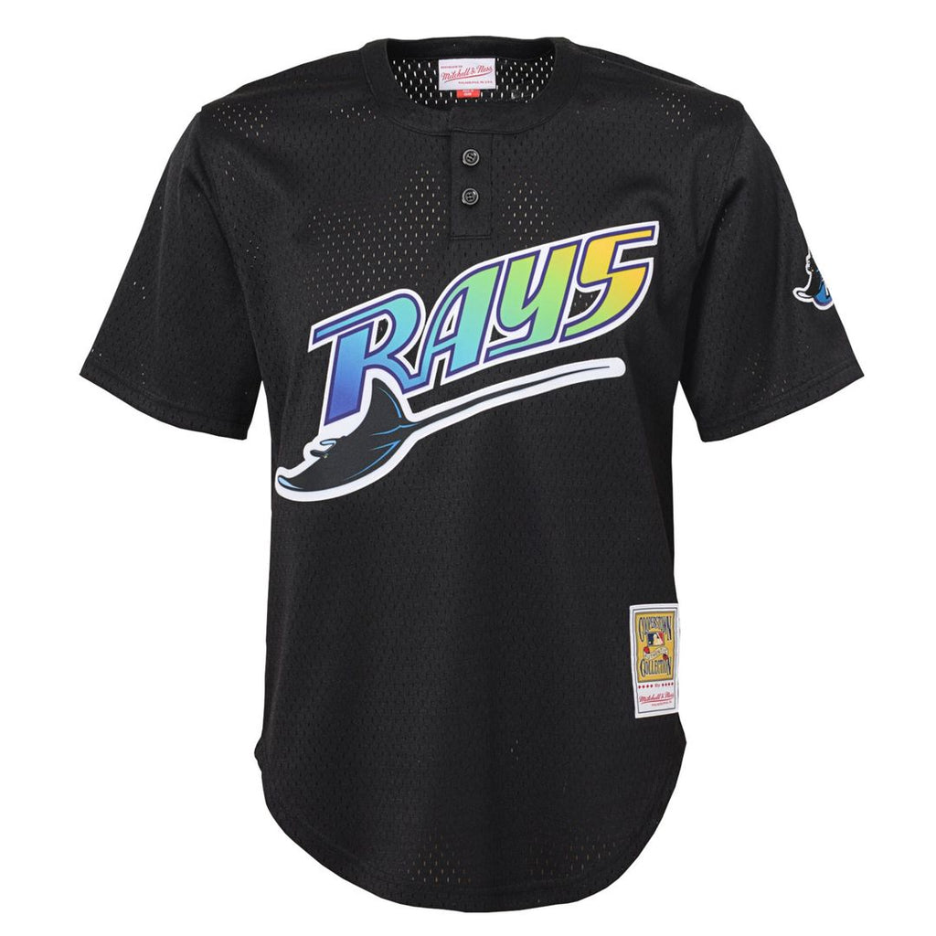 Wade Boggs Tampa Bay Rays Mitchell & Ness Youth Cooperstown Collection Mesh Batting Practice Jersey - Black Official MLB Team Apparel Baseball Fan Gea