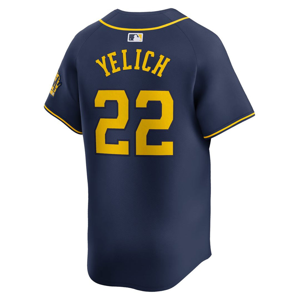 Christian Yelich Milwaukee Brewers Nike Alternate Limited Player Jersey – Navy Official MLB Team Apparel Baseball Fan Gear