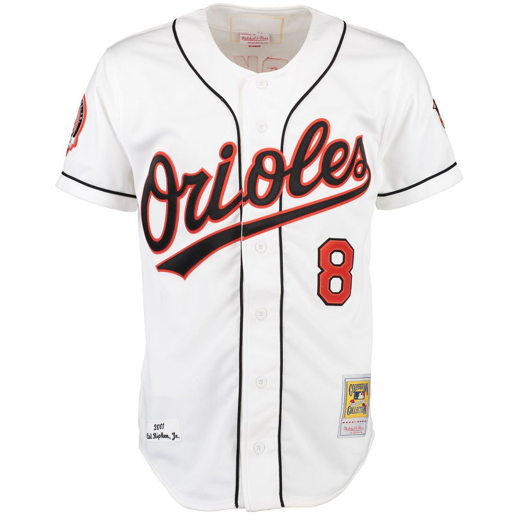 Cal Ripken Baltimore Orioles Mitchell & Ness Home Authentic Jersey - White Official MLB Team Apparel Baseball Fan Gear
