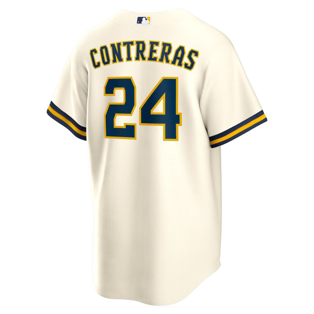 William Contreras Milwaukee Brewers Nike Home Replica Jersey - Cream Official MLB Team Apparel Baseball Fan Gear