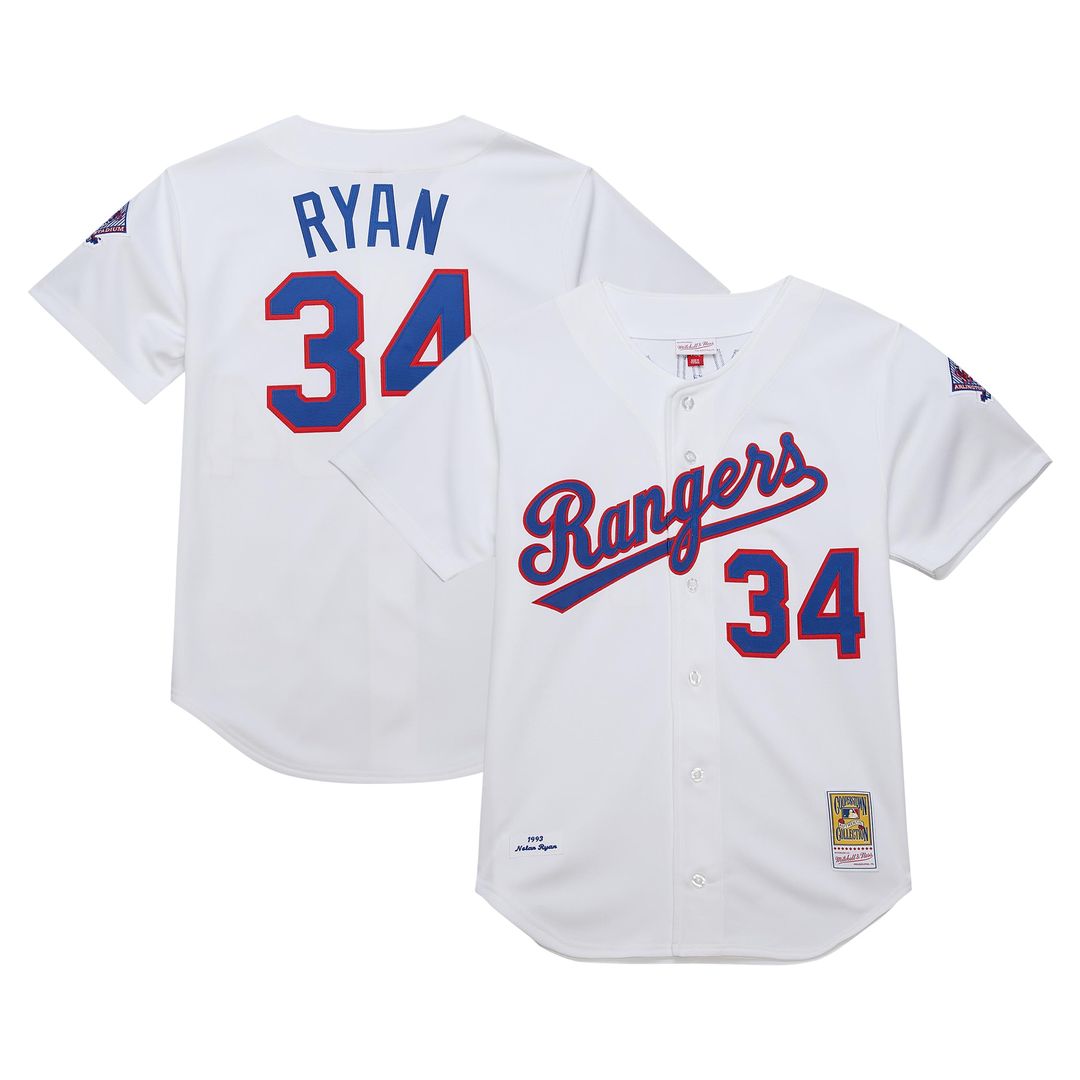 Nolan Ryan Texas Rangers Mitchell & Ness 1993 Cooperstown Collection Authentic Jersey - White Official MLB Team Apparel Baseball Fan Gear