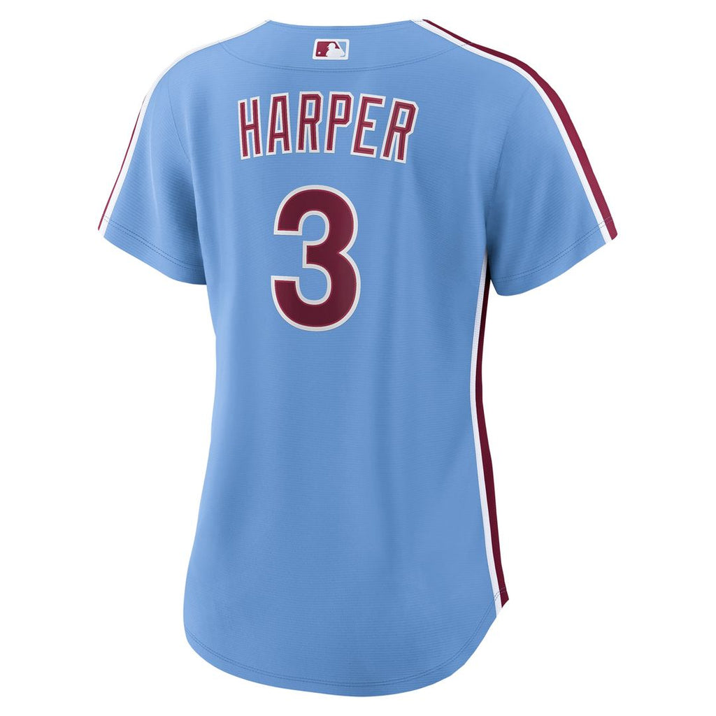 Bryce Harper Philadelphia Phillies Nike Women's Alternate Replica Jersey - Light Blue Official MLB Team Apparel Baseball Fan Gear