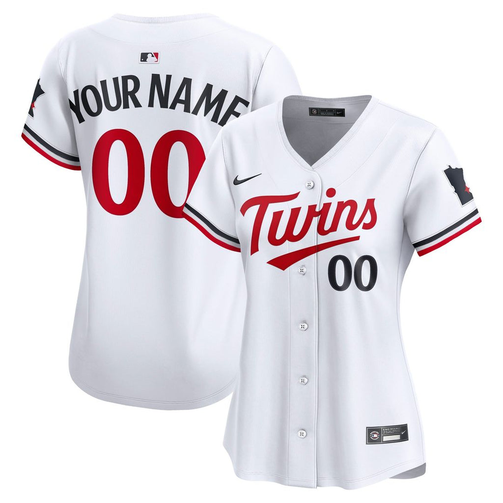 Minnesota Twins Nike Women's Home Limited Custom Jersey - White Official MLB Team Apparel Baseball Fan Gear