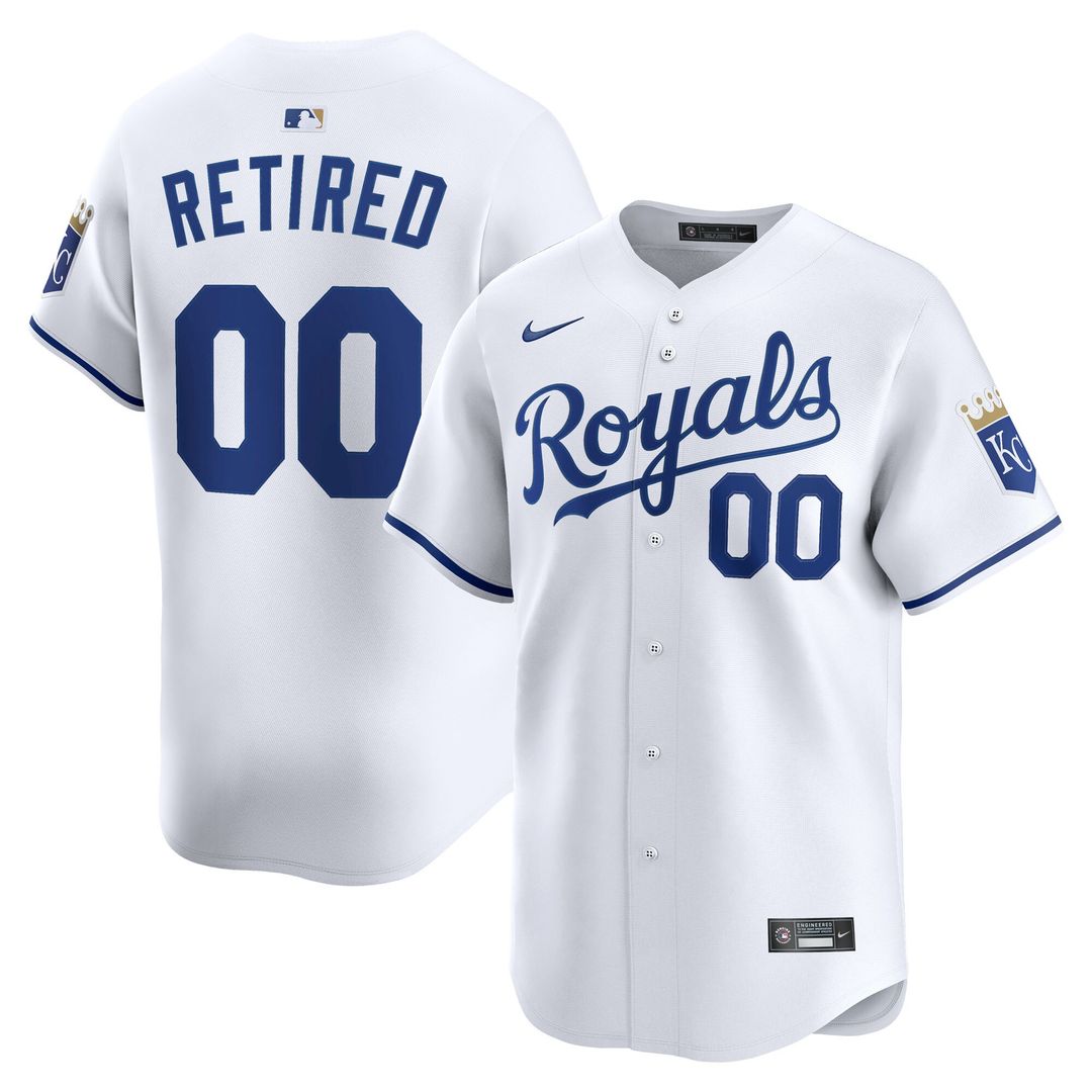 Kansas City Royals Nike Home Limited Pick-A-Player Retired Roster Jersey - White Official MLB Team Apparel Baseball Fan Gear