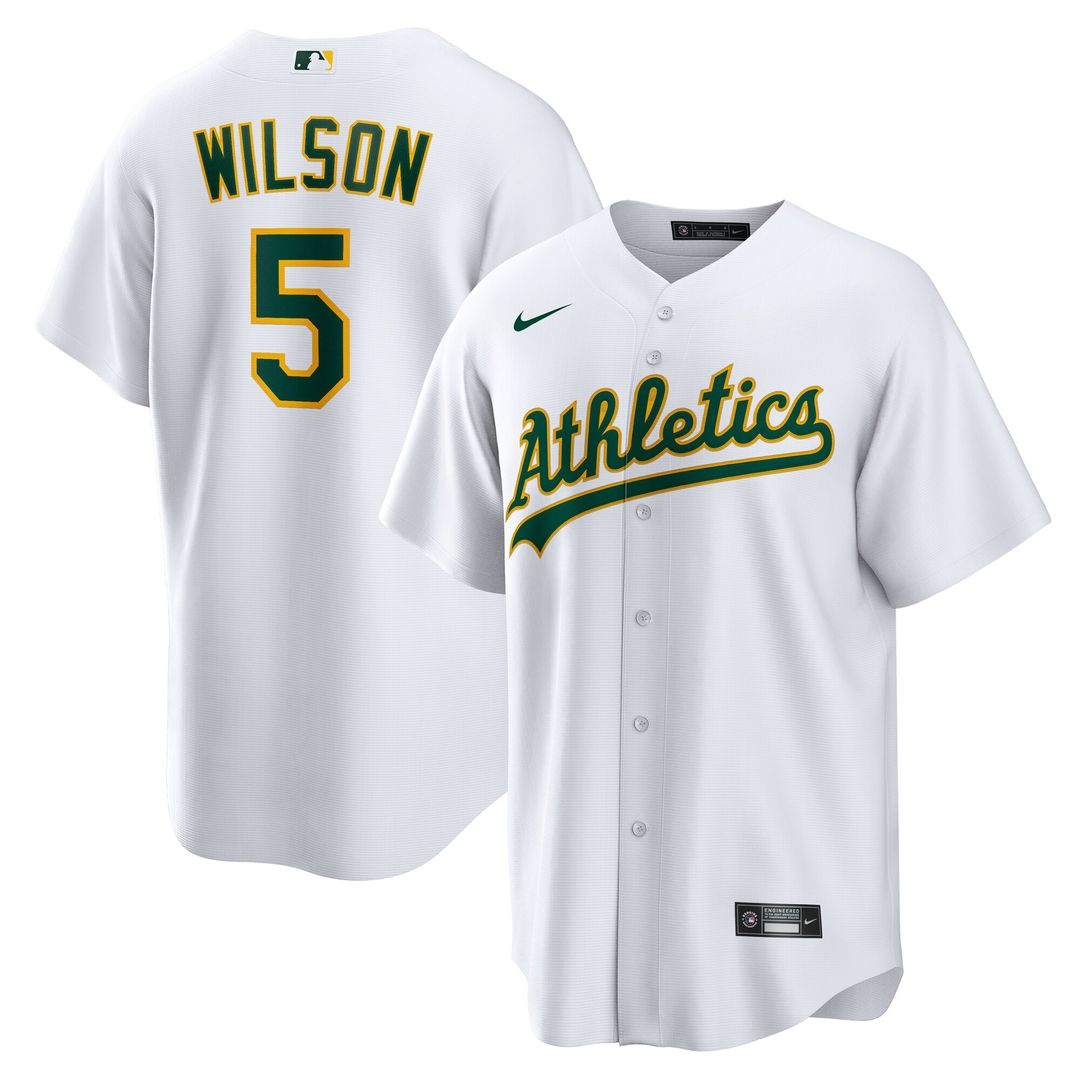 Jacob Wilson Athletics Nike Home Replica Jersey - White Official MLB Team Apparel Baseball Fan Gear