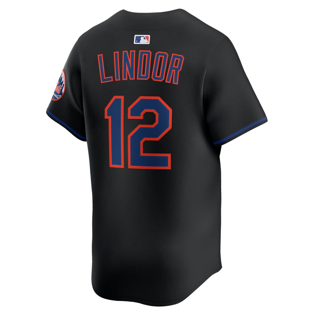 Francisco Lindor New York Mets Nike Alternate Limited Jersey - Black Official MLB Team Apparel Baseball Fan Gear