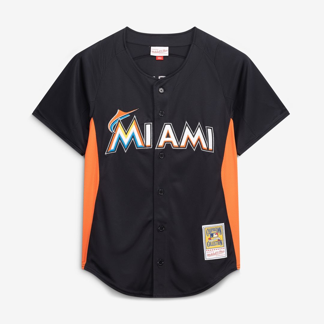 Jose Fernandez Miami Marlins Mitchell & Ness Authentic Batting Practice Jersey - Black Official MLB Team Apparel Baseball Fan Gear