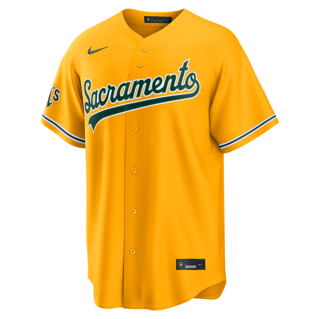 Brent Rooker Athletics Nike Alternate Stadium Jersey - Gold Official MLB Team Apparel Baseball Fan Gear