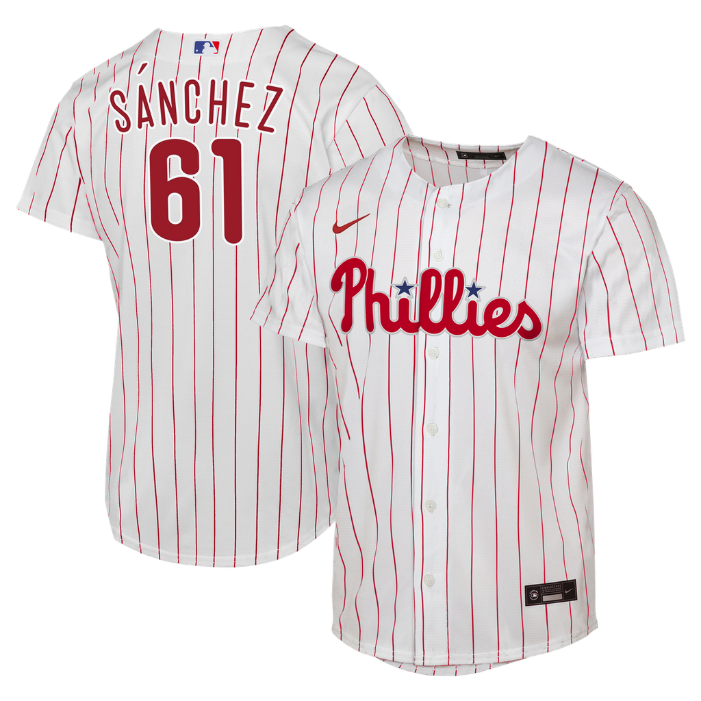 Cristopher Sánchez Philadelphia Phillies Nike Youth Home Replica Jersey - White Official MLB Team Apparel Baseball Fan Gear