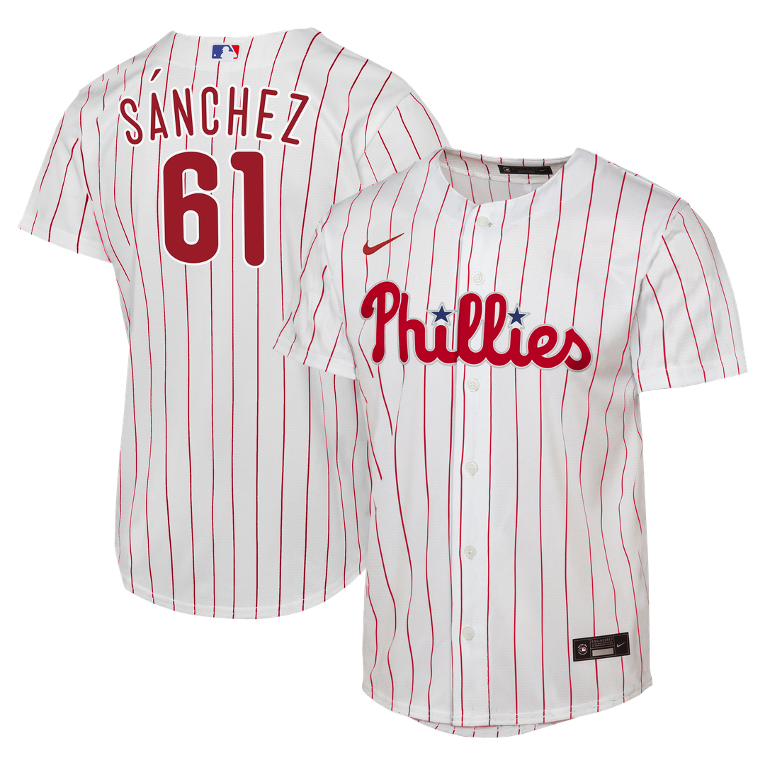 Cristopher Sánchez Philadelphia Phillies Nike Youth Home Replica Jersey - White Official MLB Team Apparel Baseball Fan Gear