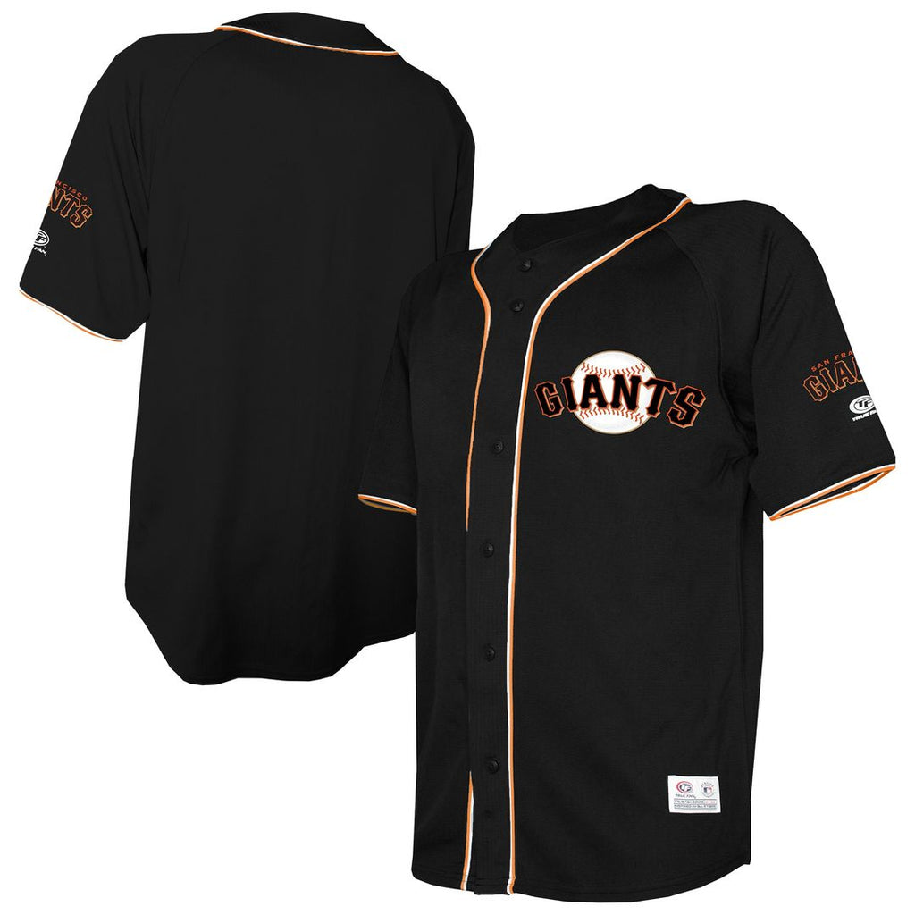 San Francisco Giants Stitches Team Color Full-Button Fashion Jersey - Black Official MLB Team Apparel Baseball Fan Gear