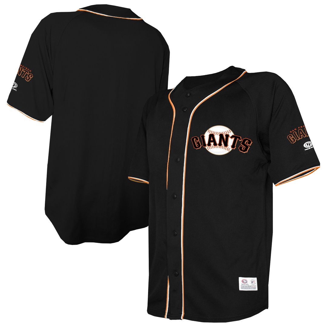San Francisco Giants Stitches Team Color Full-Button Fashion Jersey - Black Official MLB Team Apparel Baseball Fan Gear