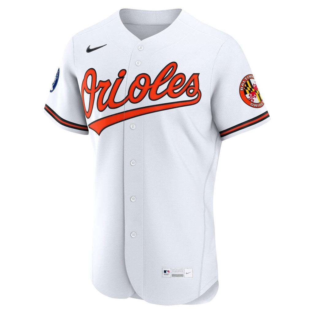Baltimore Orioles Nike Home Sponsor Patch Authentic Jersey - White Official MLB Team Apparel Baseball Fan Gear