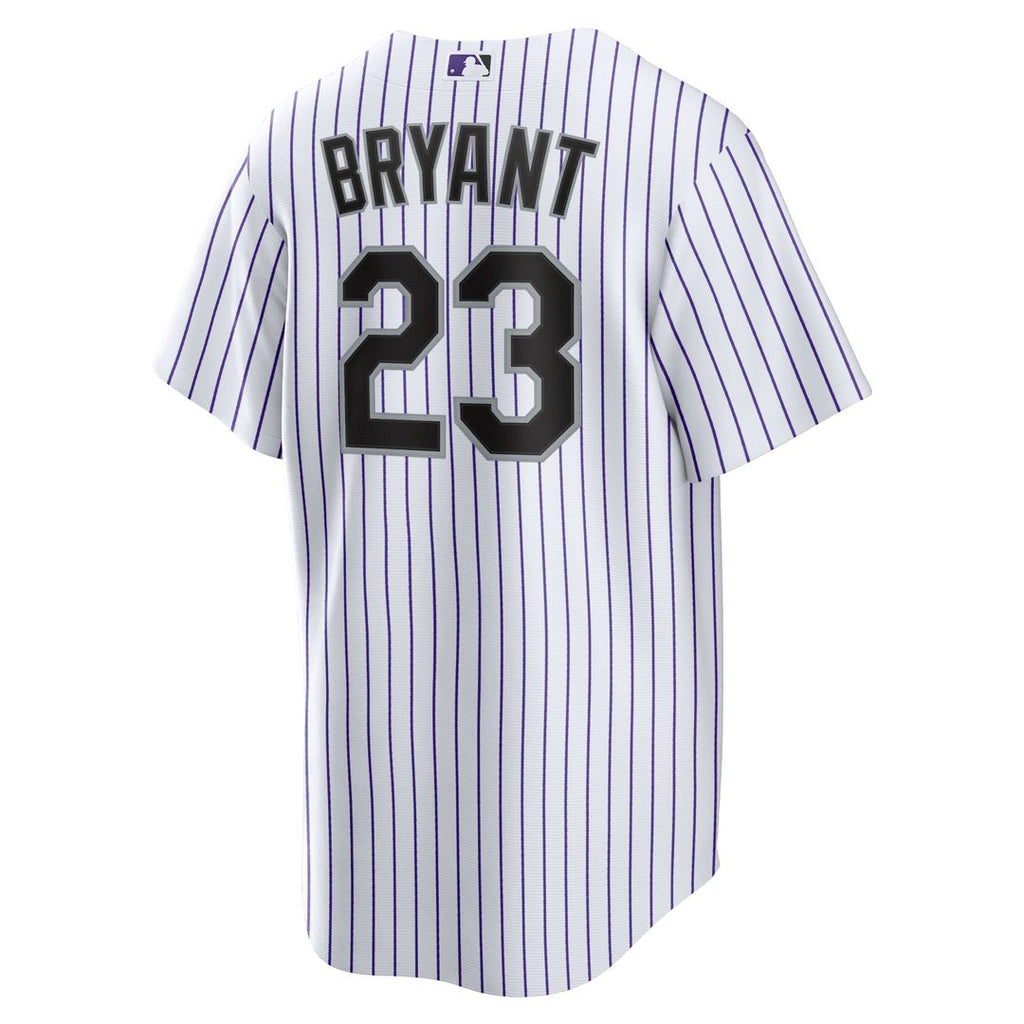 Kris Bryant Colorado Rockies Nike Replica Player Jersey - White/Purple Official MLB Team Apparel Baseball Fan Gear
