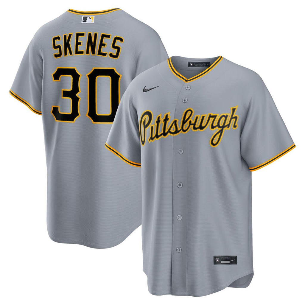 Paul Skenes Pittsburgh Pirates Nike Road Replica Jersey - Gray Official MLB Team Apparel Baseball Fan Gear