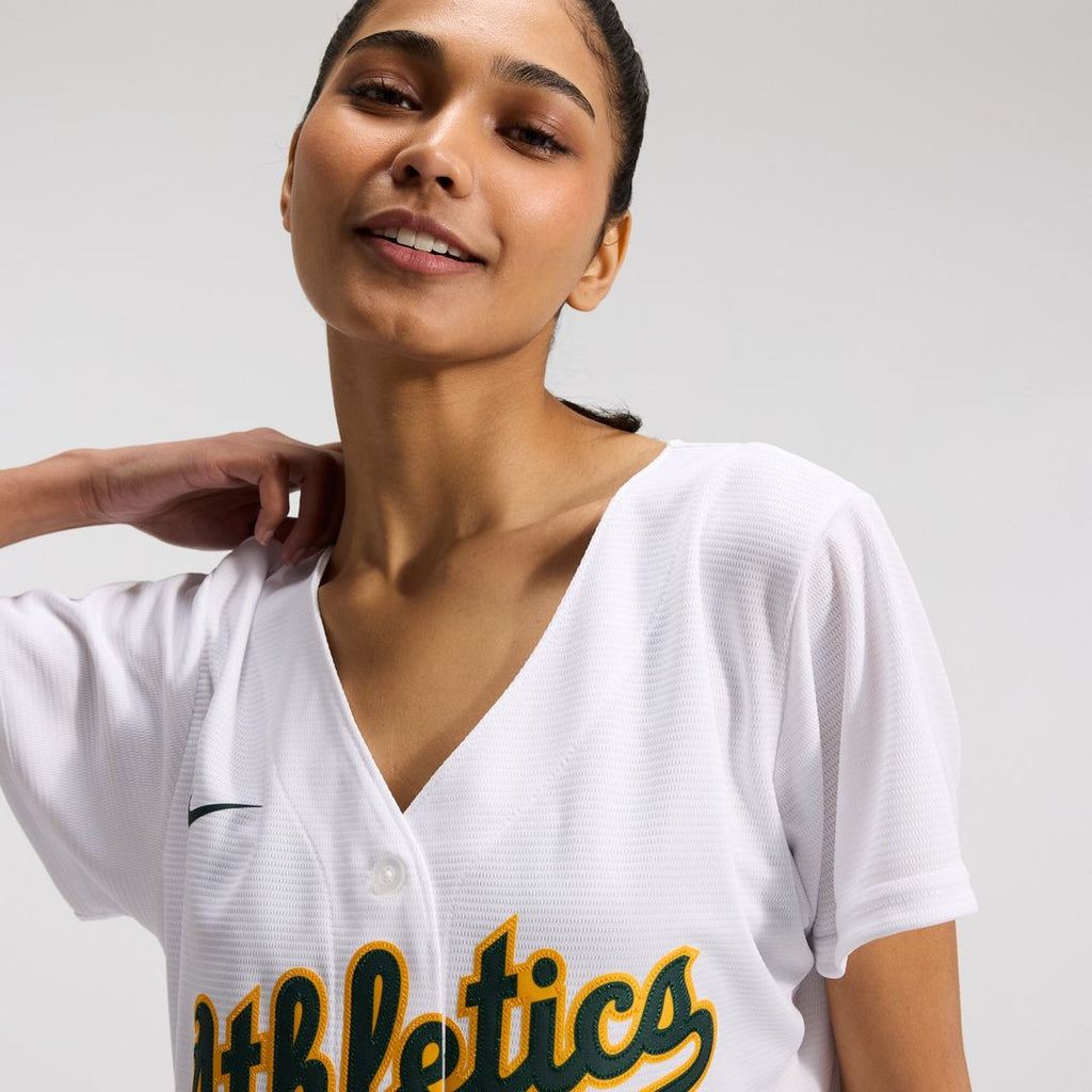 Athletics Nike Women's Home Replica Team Jersey - White Official MLB Team Apparel Baseball Fan Gear
