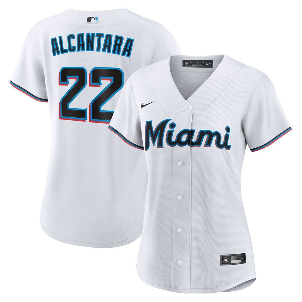 Sandy Alcantara Miami Marlins Nike Women's Home Replica Player Jersey - White Official MLB Team Apparel Baseball Fan Gear