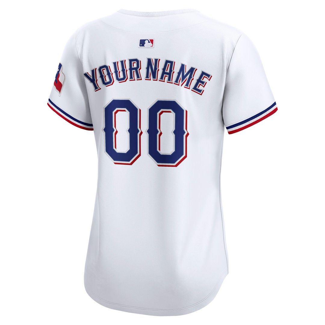 Texas Rangers Nike Women's Home Limited Custom Jersey - White Official MLB Team Apparel Baseball Fan Gear