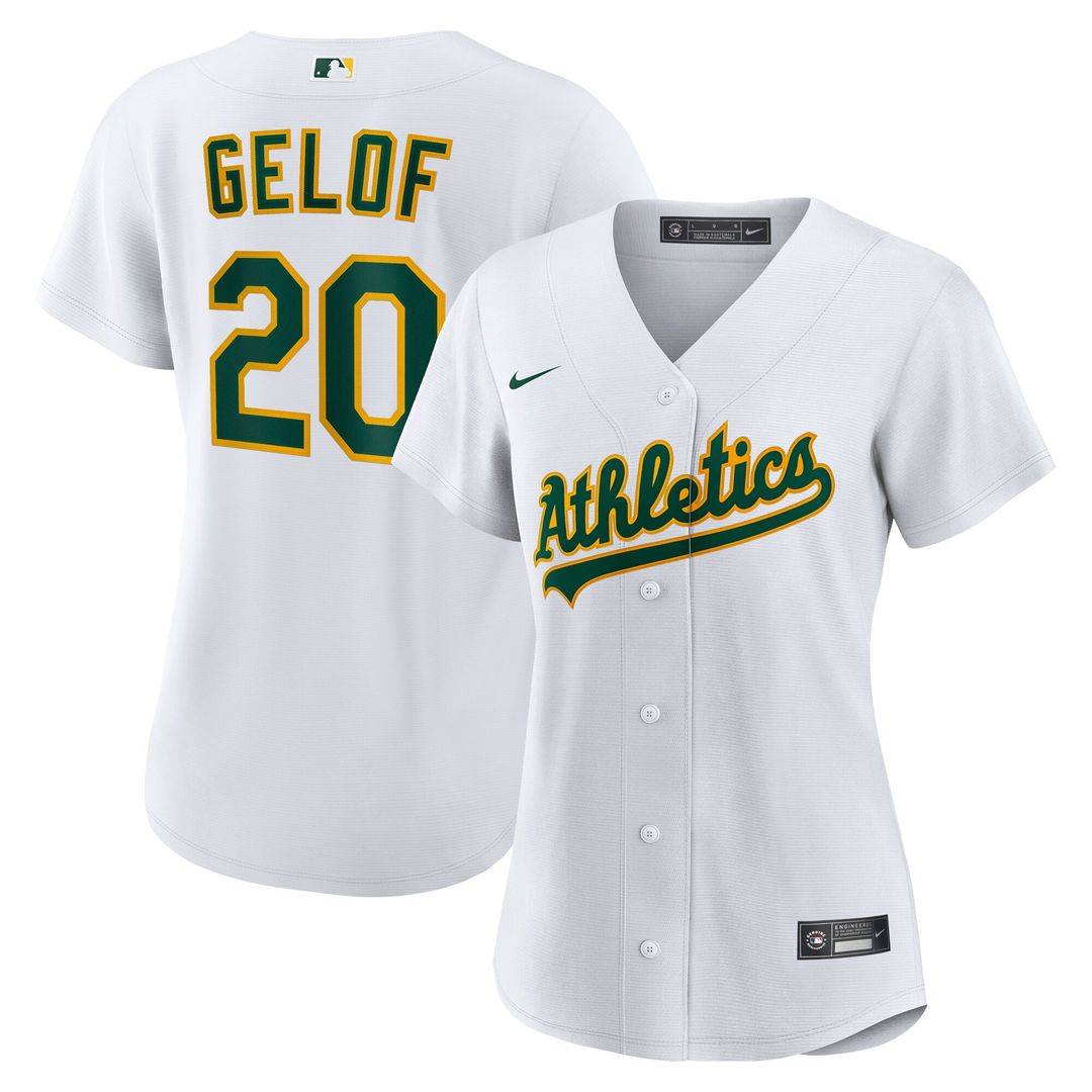 Zack Gelof Athletics Nike Women's Home Replica Player Jersey - White Official MLB Team Apparel Baseball Fan Gear