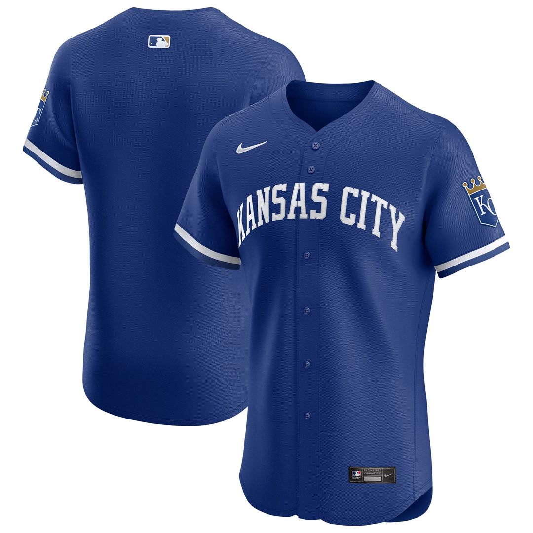 Kansas City Royals Nike Alternate Vapor Premier Elite Patch Jersey - Royal Official MLB Team Apparel Baseball Fan Gear