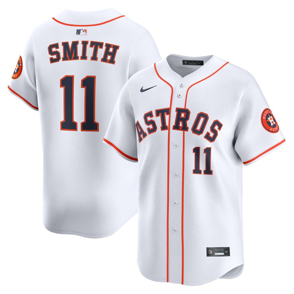 Cam Smith #11 Houston Astros Nike Home Limited Player Jersey - White Official MLB Team Apparel Baseball Fan Gear