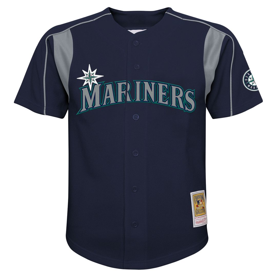 Felix Hernandez Seattle Mariners Mitchell & Ness Youth Mesh Batting Practice Jersey - Navy Official MLB Team Apparel Baseball Fan Gear