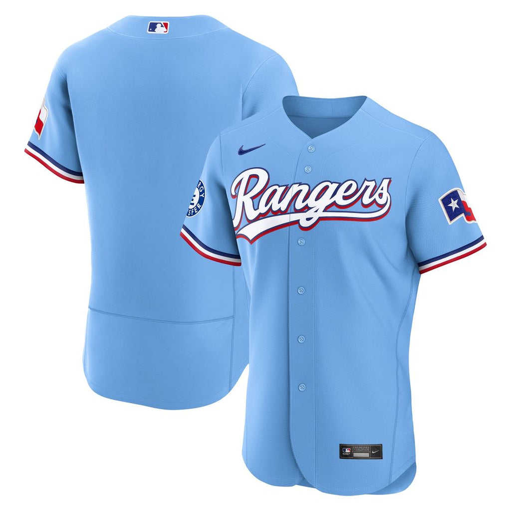 Texas Rangers Nike Alternate Authentic Jersey - Light Blue Official MLB Team Apparel Baseball Fan Gear