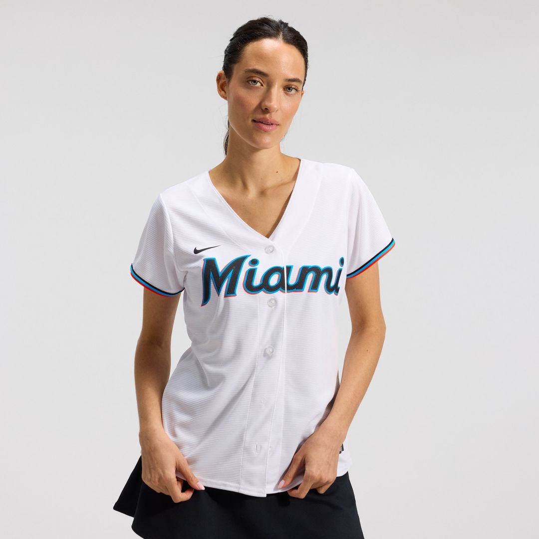 Miami Marlins Nike Women's Replica Team Jersey - White Official MLB Team Apparel Baseball Fan Gear