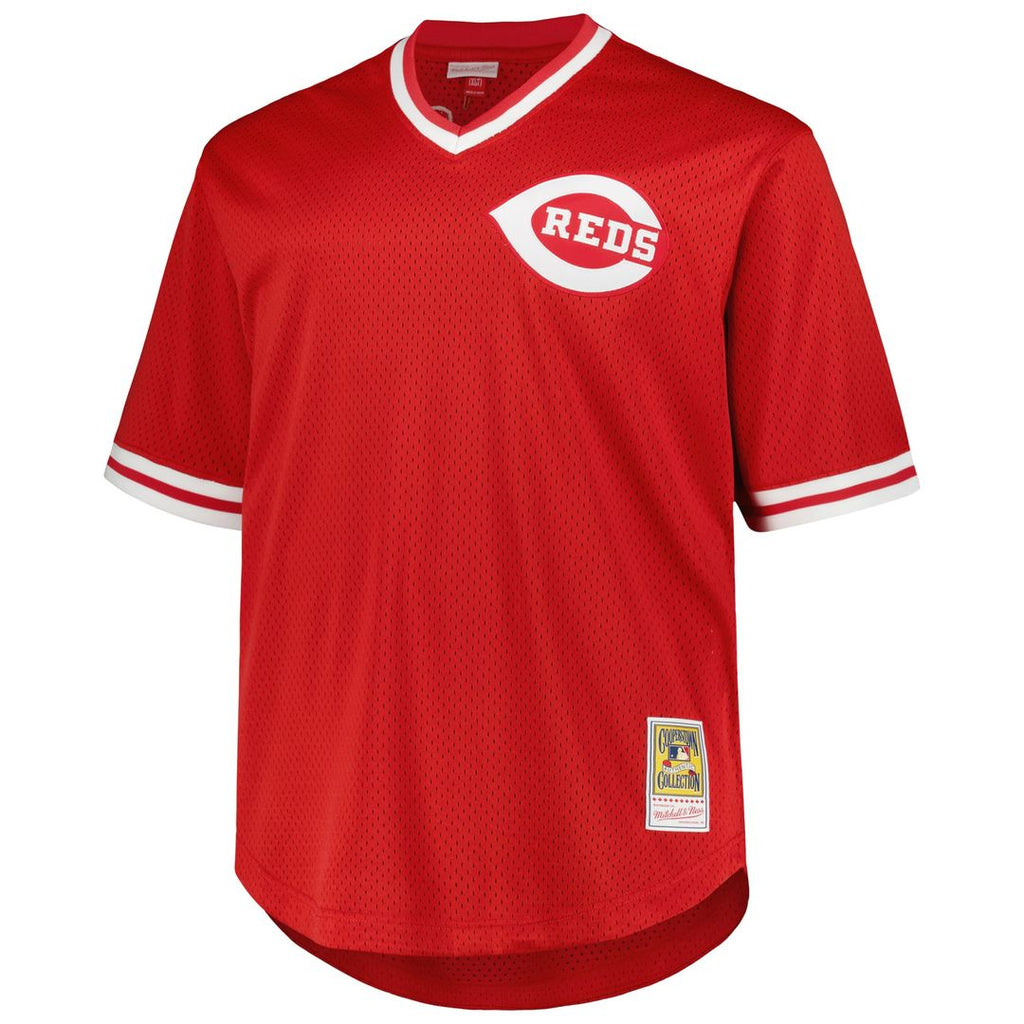 Pete Rose Cincinnati Reds Mitchell & Ness 1984 Cooperstown Collection Mesh Pullover Jersey - Red Official MLB Team Apparel Baseball Fan Gear