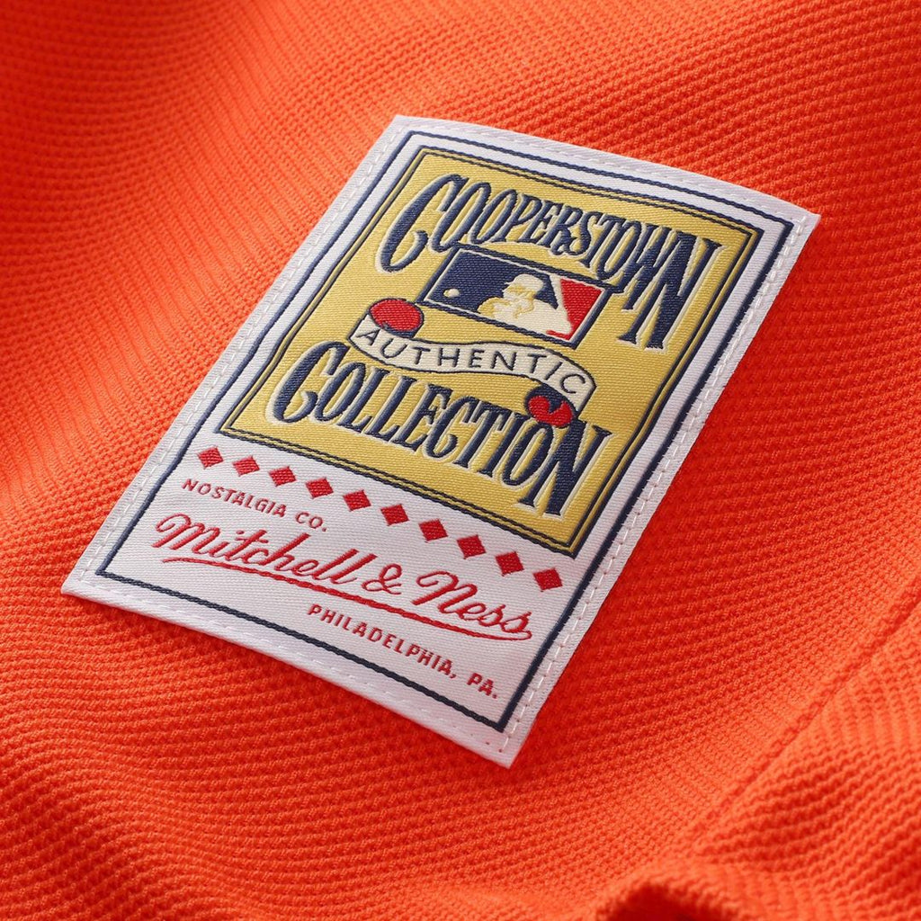 Mike Piazza New York Mets Mitchell & Ness Cooperstown Collection Mesh Batting Practice Button-Up Jersey - Orange Official MLB Team Apparel Baseball Fa