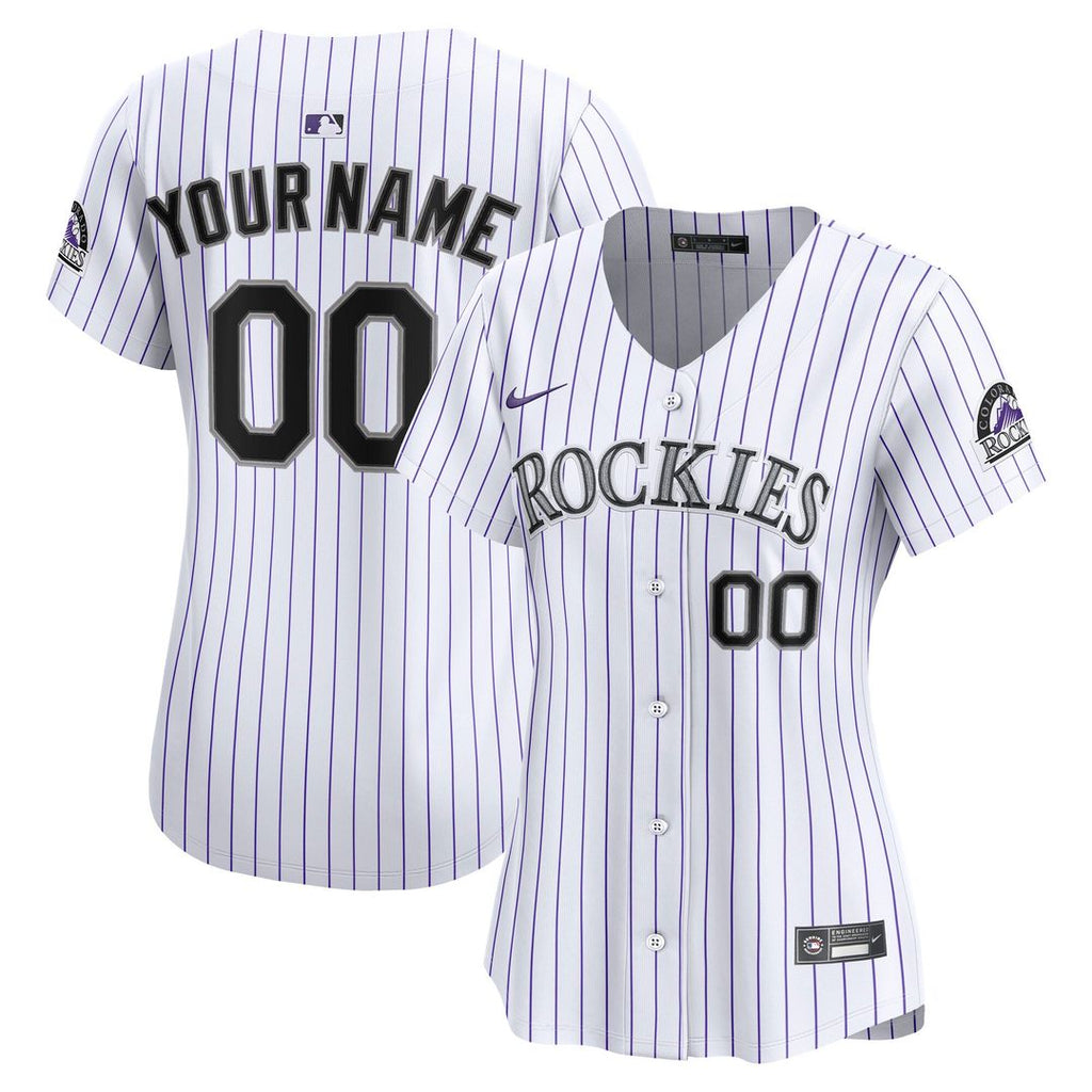 Colorado Rockies Nike Women's Home Limited Custom Jersey - White Official MLB Team Apparel Baseball Fan Gear