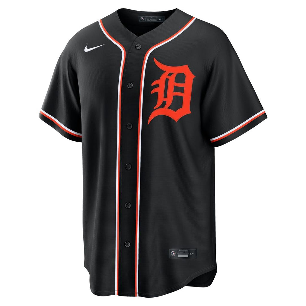 Riley Greene Detroit Tigers Nike Fashion Replica Black Out Jersey Official MLB Team Apparel Baseball Fan Gear