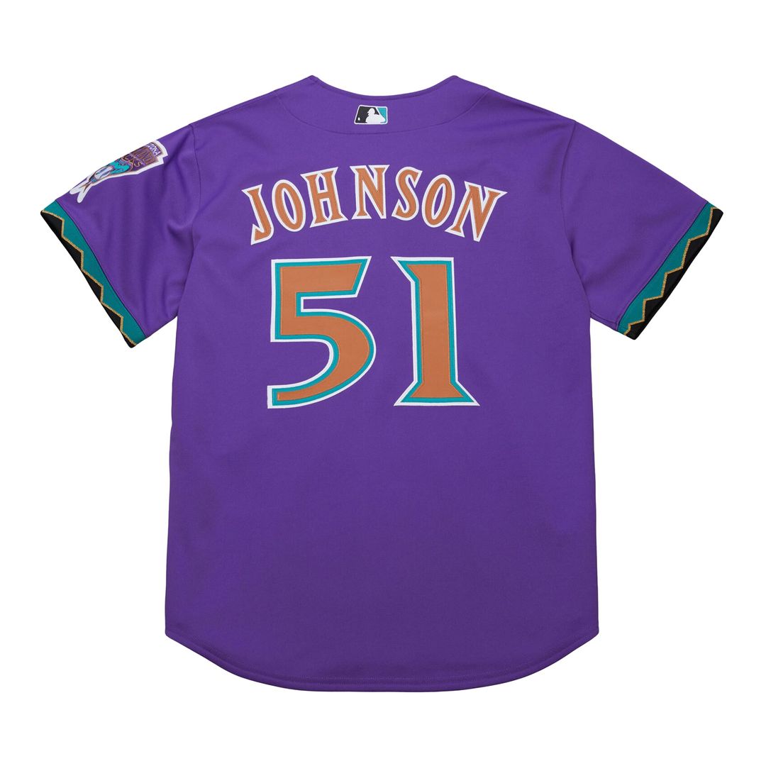 Randy Johnson Arizona Diamondbacks Mitchell & Ness 2000 Throwback Authentic Jersey - Purple Official MLB Team Apparel Baseball Fan Gear
