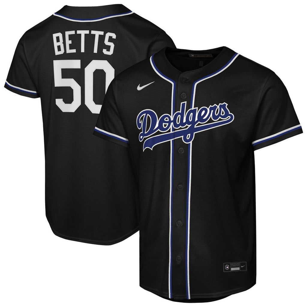 Mookie Betts Los Angeles Dodgers Nike Youth Fashion Replica Player Jersey - Black Official MLB Team Apparel Baseball Fan Gear