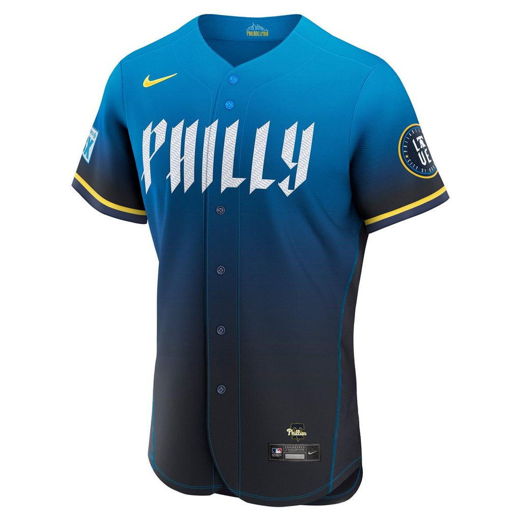 Trea Turner Philadelphia Phillies Nike City Connect Authentic Sponsor Patch Jersey - Navy Official MLB Team Apparel Baseball Fan Gear