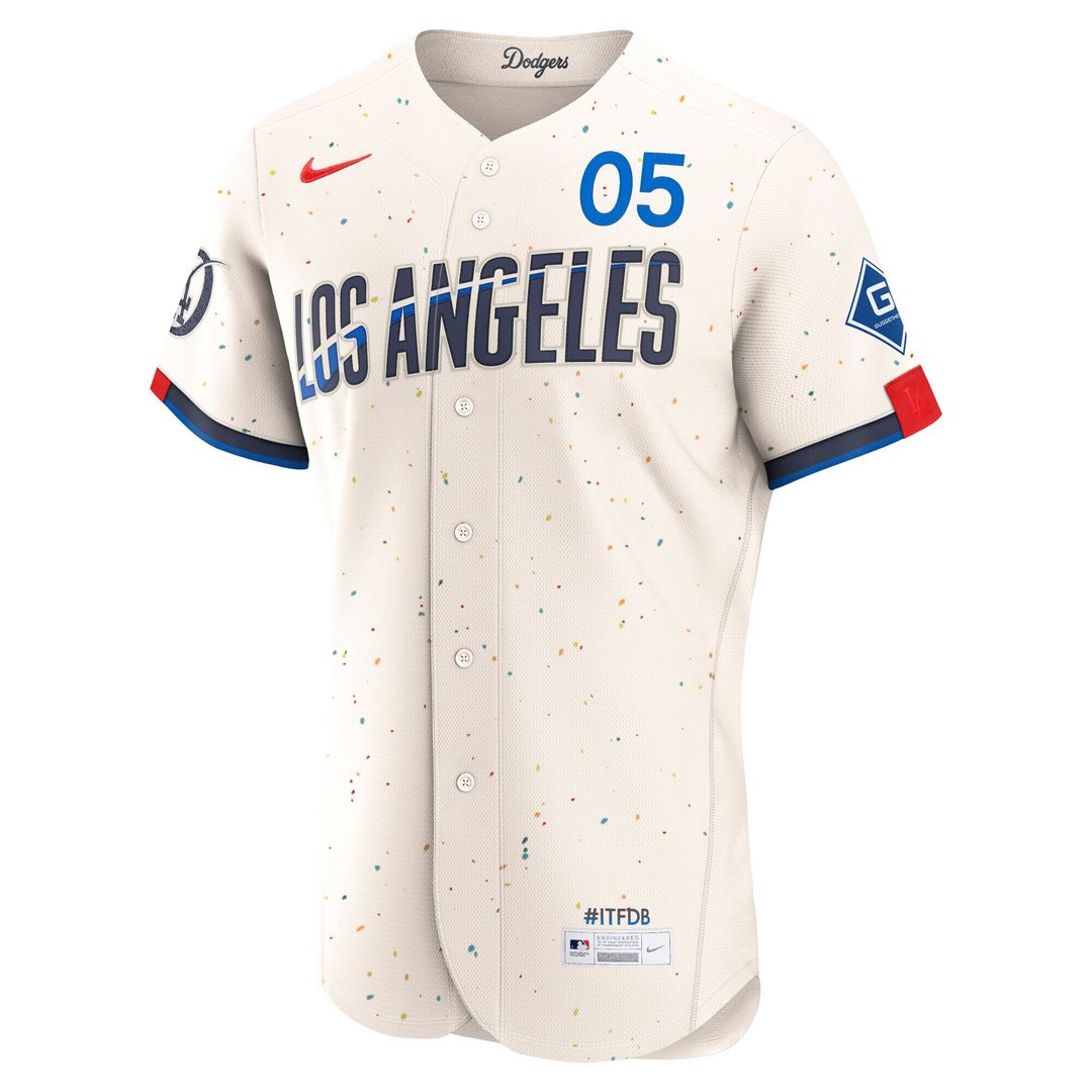Freddie Freeman Los Angeles Dodgers Nike City Connect Authentic Sponsor Patch Jersey - Cream Official MLB Team Apparel Baseball Fan Gear