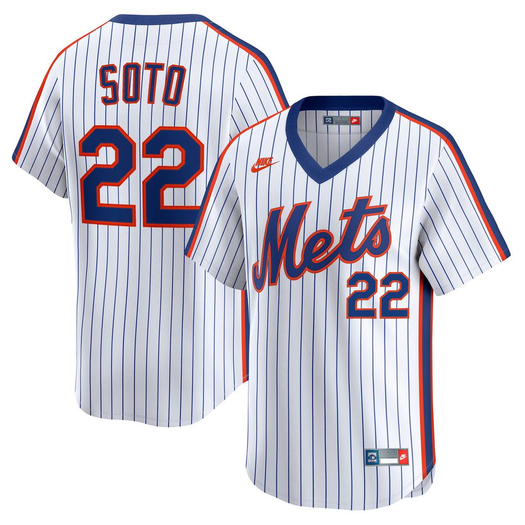 Juan Soto New York Mets Nike Cooperstown Collection Limited 40th Anniversary Jersey - White Official MLB Team Apparel Baseball Fan Gear