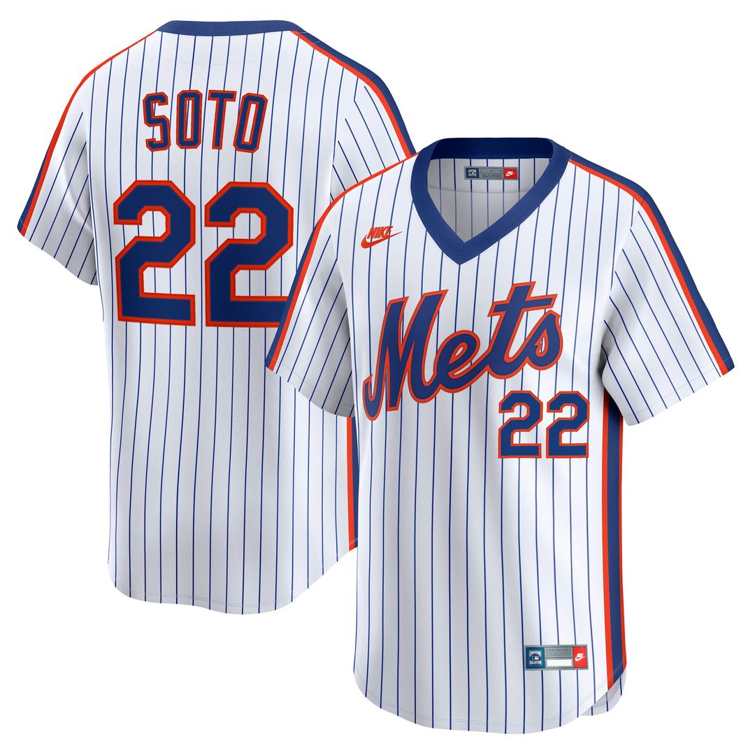 Juan Soto New York Mets Nike Cooperstown Collection Limited 40th Anniversary Jersey - White Official MLB Team Apparel Baseball Fan Gear