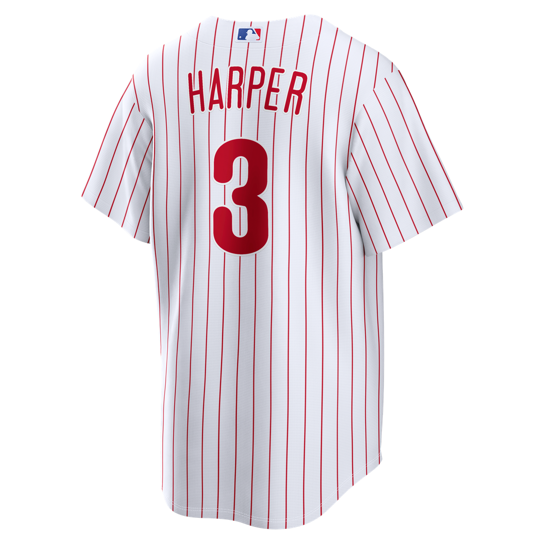 Bryce Harper Philadelphia Phillies Nike Home Replica Jersey - White Official MLB Team Apparel Baseball Fan Gear