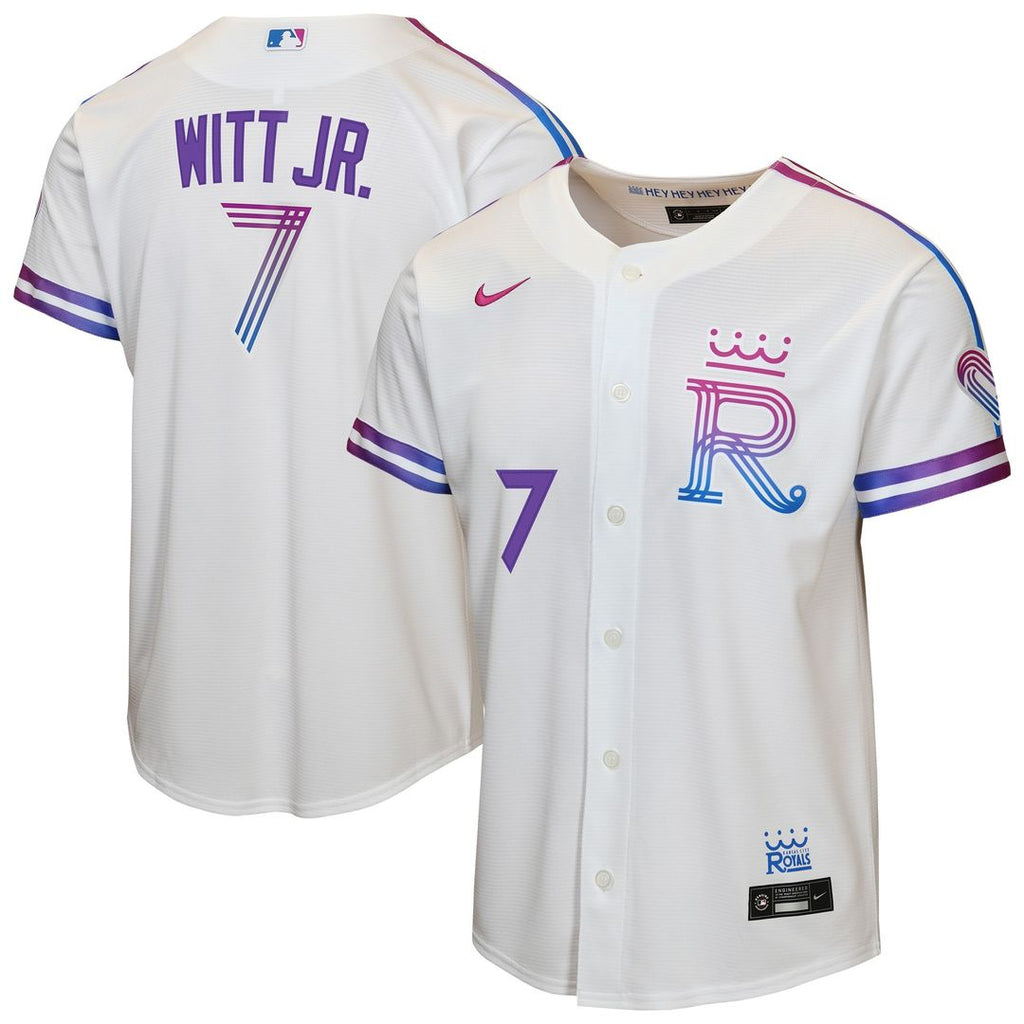 Bobby Witt Jr. Kansas City Royals Nike Youth 2026 City Connect Stadium Jersey - White Official MLB Team Apparel Baseball Fan Gear