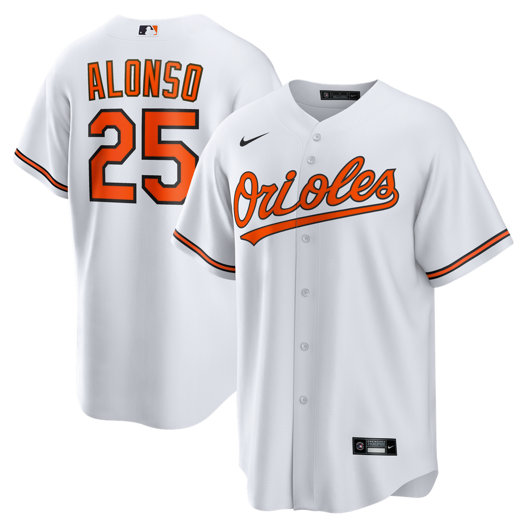 Pete Alonso Baltimore Orioles Nike Home Replica Jersey - White Official MLB Team Apparel Baseball Fan Gear