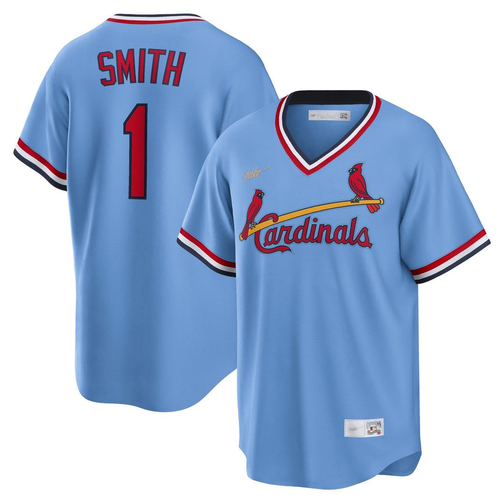 Ozzie Smith St. Louis Cardinals Nike Road Cooperstown Collection Player Jersey - Light Blue Official MLB Team Apparel Baseball Fan Gear